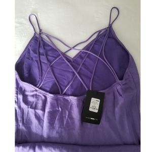 Sleek Finish Satin Slip Dress - Violet